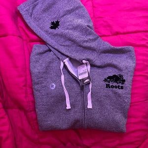 NWT Roots Salt&Pepper Zippered Hoodie XL